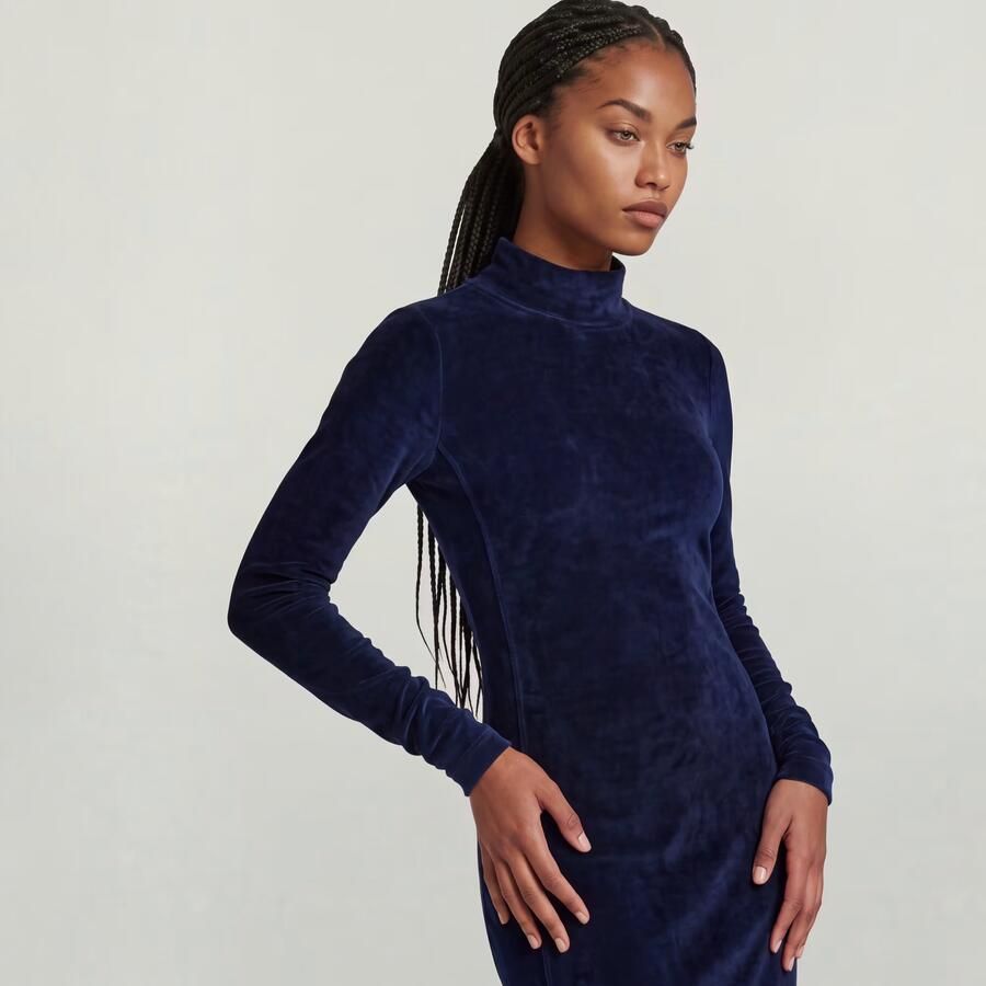 G-Star RAW Velvet Jurk Met Split Donkerblauw Dames - Foto 3