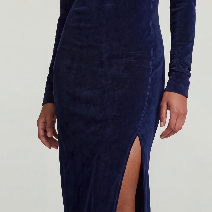 G-Star RAW Velvet Jurk Met Split Donkerblauw Dames - Foto 4