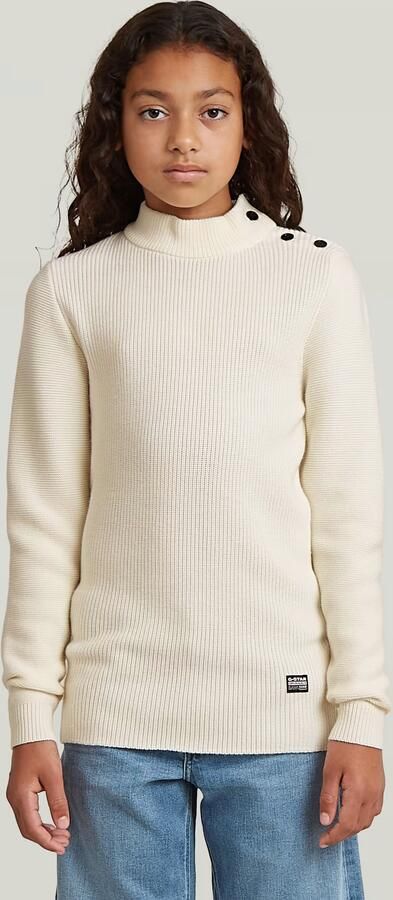G-Star RAW Vest Crew Button voor meisjes Wit meisjes