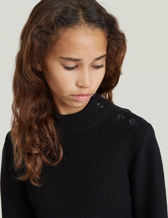 G-Star RAW Vest Crew Button voor meisjes Zwart meisjes - Foto 4