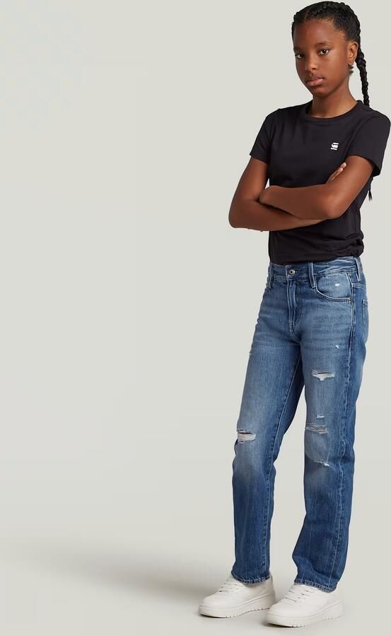G-Star RAW Victoria Straight Destroy Jeans Meisjes Midden blauw meisjes - Foto 3