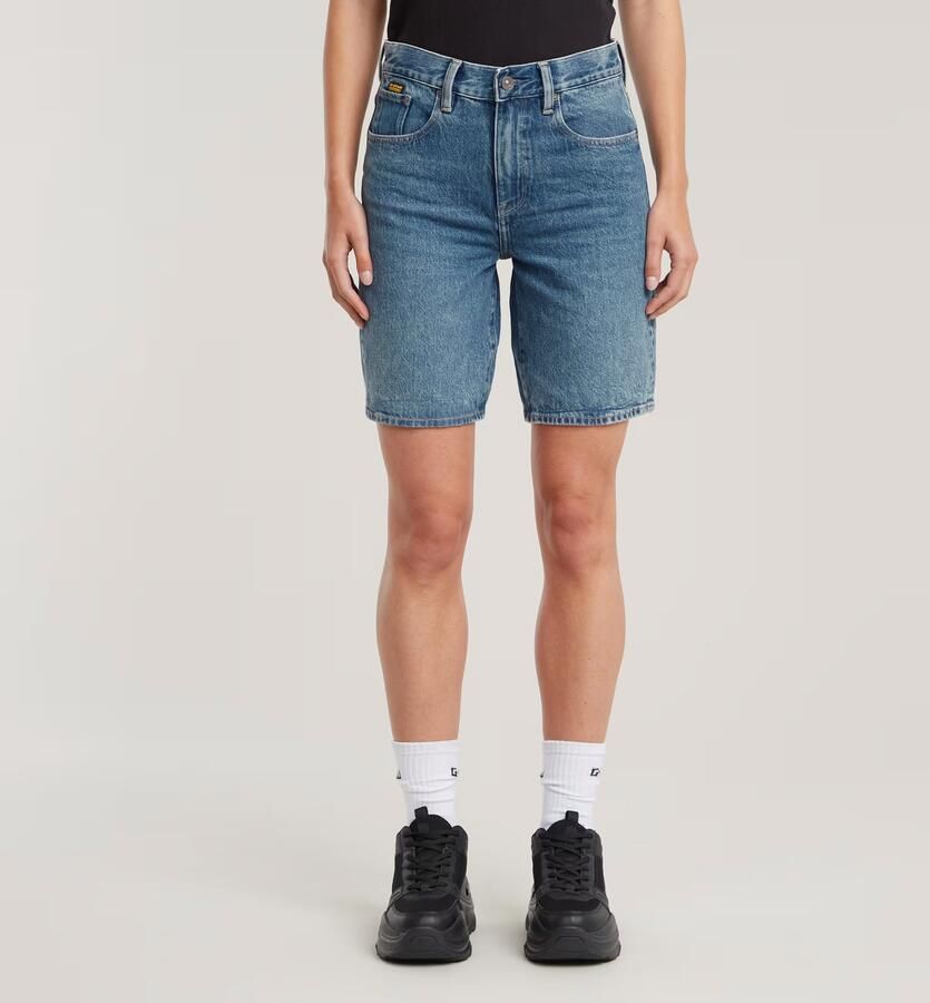 G-Star RAW Viktoria Bermuda High Waist Short Midden blauw Dames - Foto 7