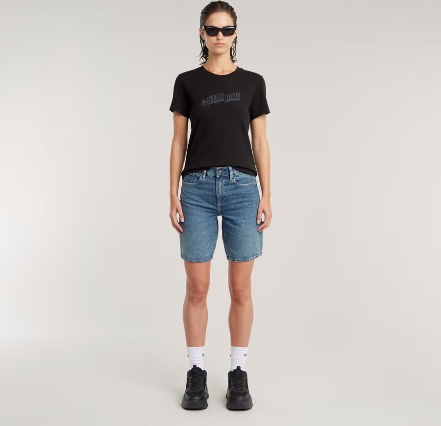 G-Star RAW Viktoria Bermuda High Waist Short Midden blauw Dames - Foto 3