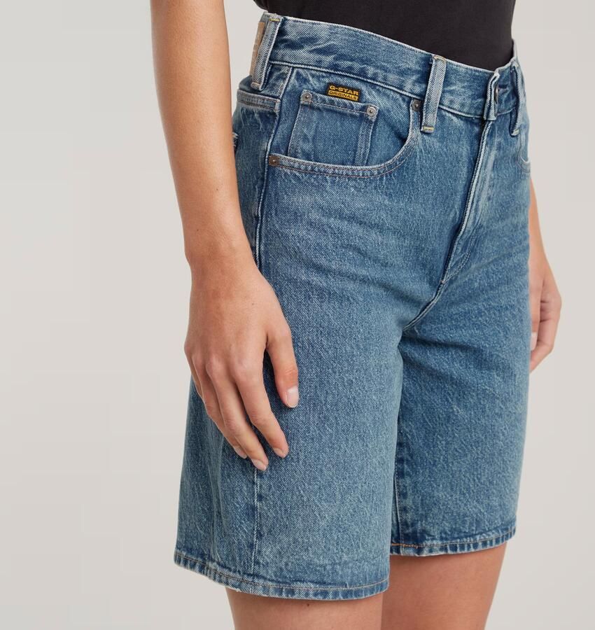G-Star RAW Viktoria Bermuda High Waist Short Midden blauw Dames - Foto 4