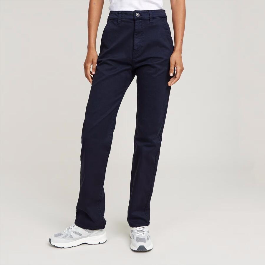 G-Star RAW Viktoria High Straight Chino Donkerblauw Dames