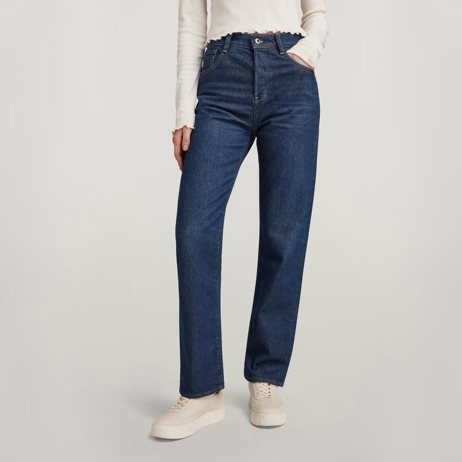 G-Star RAW high waist straight fit jeans Viktoria dark blue denim - Foto 3