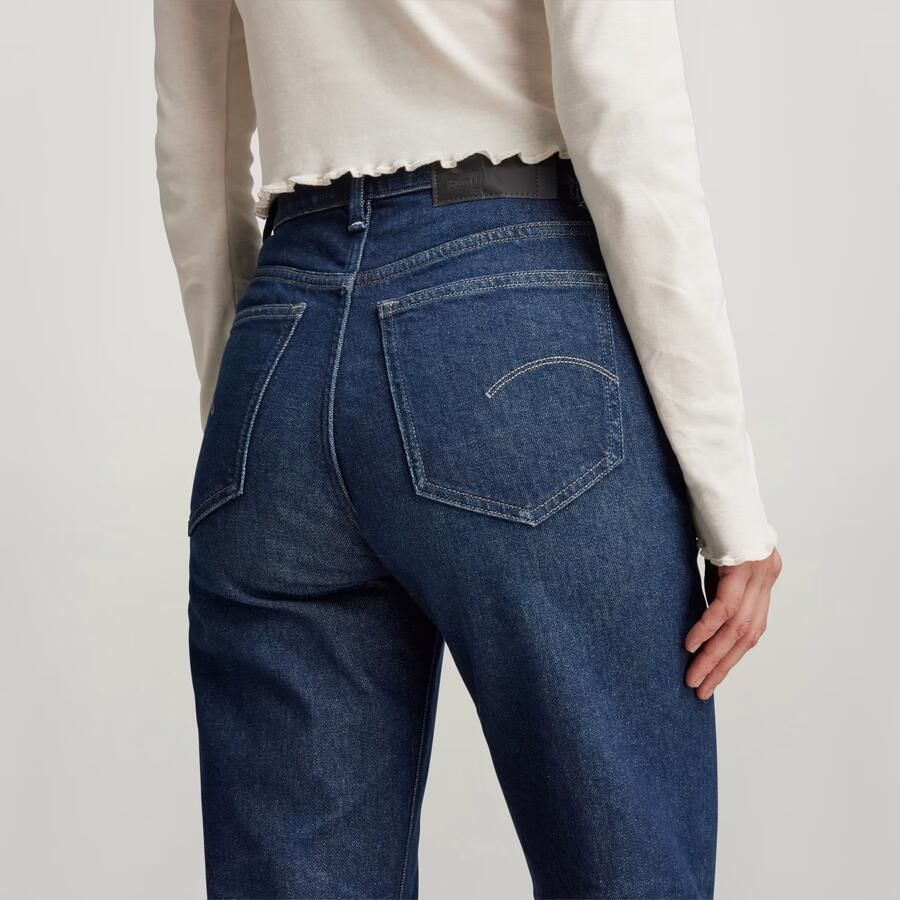 G-Star RAW high waist straight fit jeans Viktoria dark blue denim - Foto 4