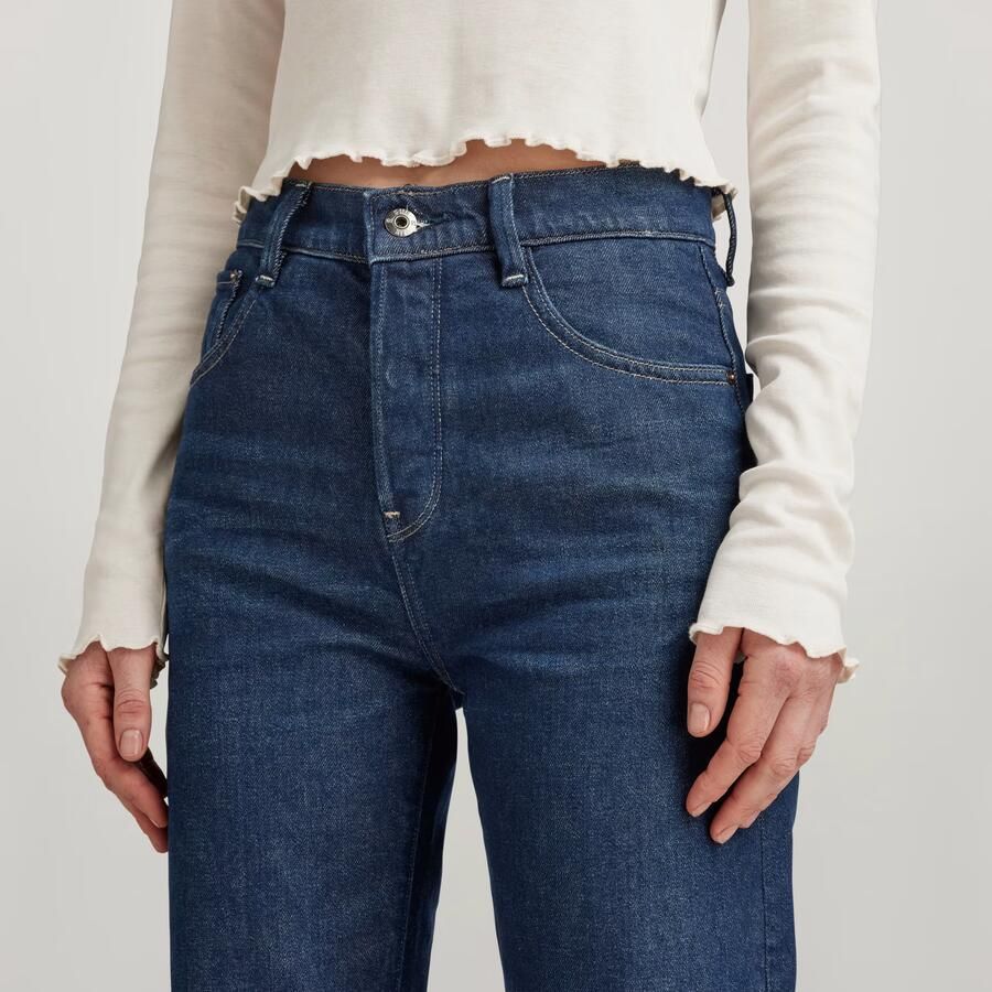 G-Star RAW high waist straight fit jeans Viktoria dark blue denim - Foto 5