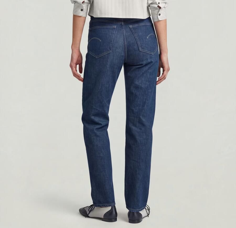G-Star RAW high waist straight fit jeans Viktoria dark blue denim - Foto 7