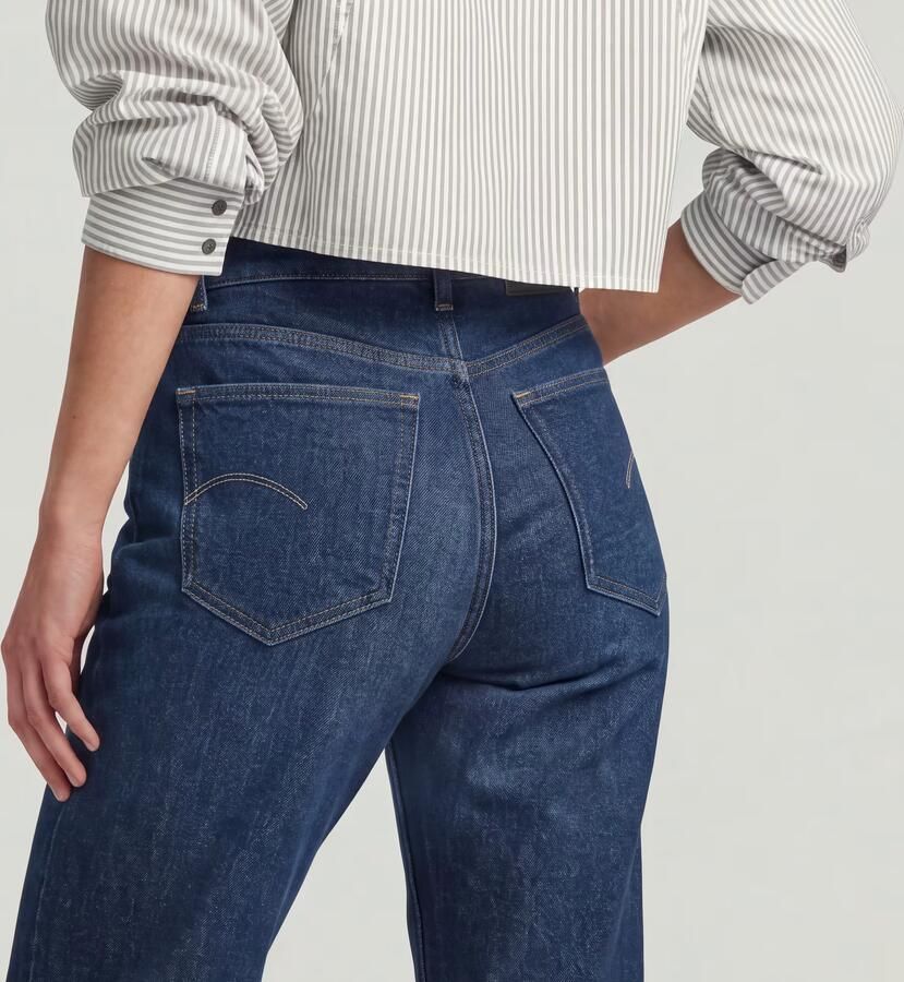 G-Star RAW high waist straight fit jeans Viktoria dark blue denim - Foto 10