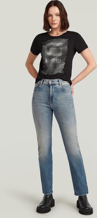 G-Star RAW Viktoria High Straight Jeans Midden blauw Dames - Foto 6