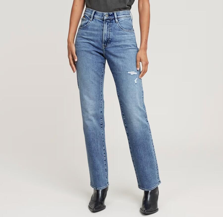 G-Star RAW Viktoria High Straight Jeans Midden blauw Dames