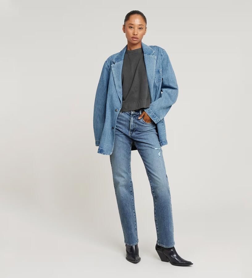 G-Star RAW Viktoria High Straight Jeans Midden blauw Dames - Foto 5