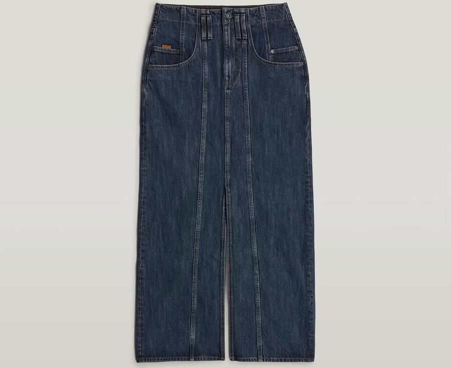 G-Star Raw Rok D25289-VIKTORIA MOTO LONG SKIRT-G852 WORN IN INDIGO - Foto 6