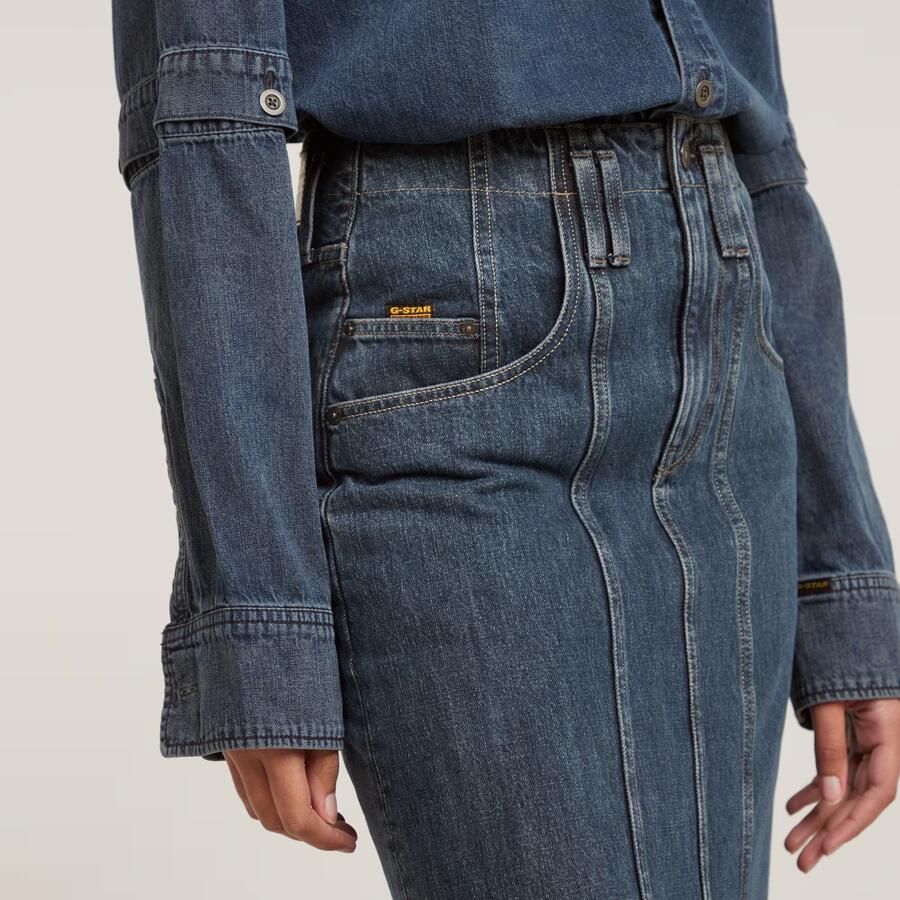 G-Star Raw Rok D25289-VIKTORIA MOTO LONG SKIRT-G852 WORN IN INDIGO - Foto 2