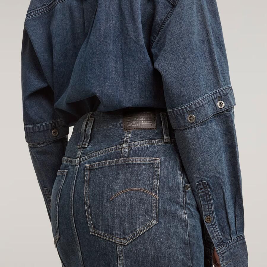 G-Star Raw Rok D25289-VIKTORIA MOTO LONG SKIRT-G852 WORN IN INDIGO - Foto 3
