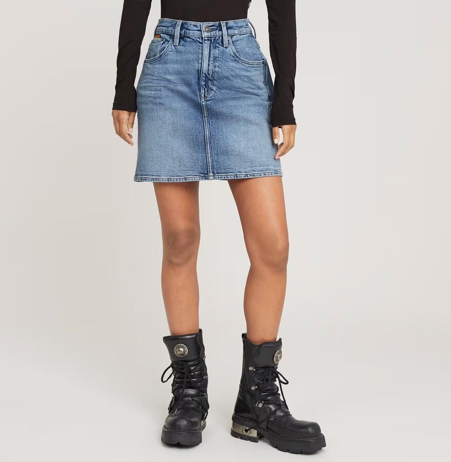 G-Star RAW Viktoria Short Skirt Clean Edge Midden blauw Dames - Foto 7
