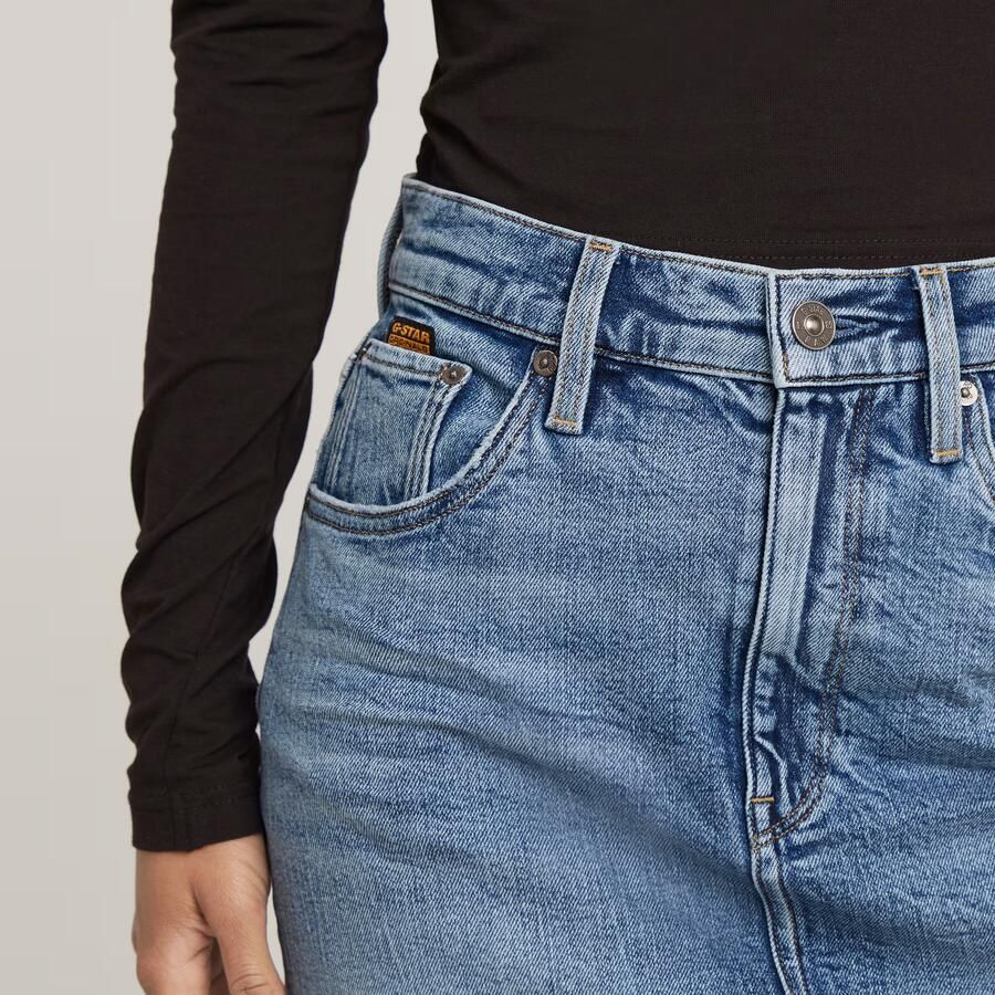 G-Star RAW Viktoria Short Skirt Clean Edge Midden blauw Dames