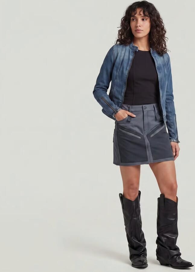 G-Star RAW Viktoria Tone On Tone Rok Donkerblauw Dames - Foto 6