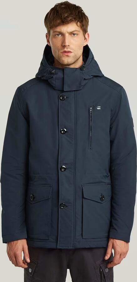 G-Star RAW Vodan Gewatteerd Jack met Capuchon Donkerblauw Heren