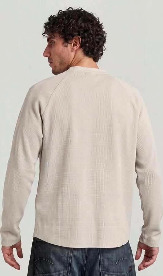 G-Star RAW Waffle Henley Relaxed T-Shirt Wit Heren - Foto 4