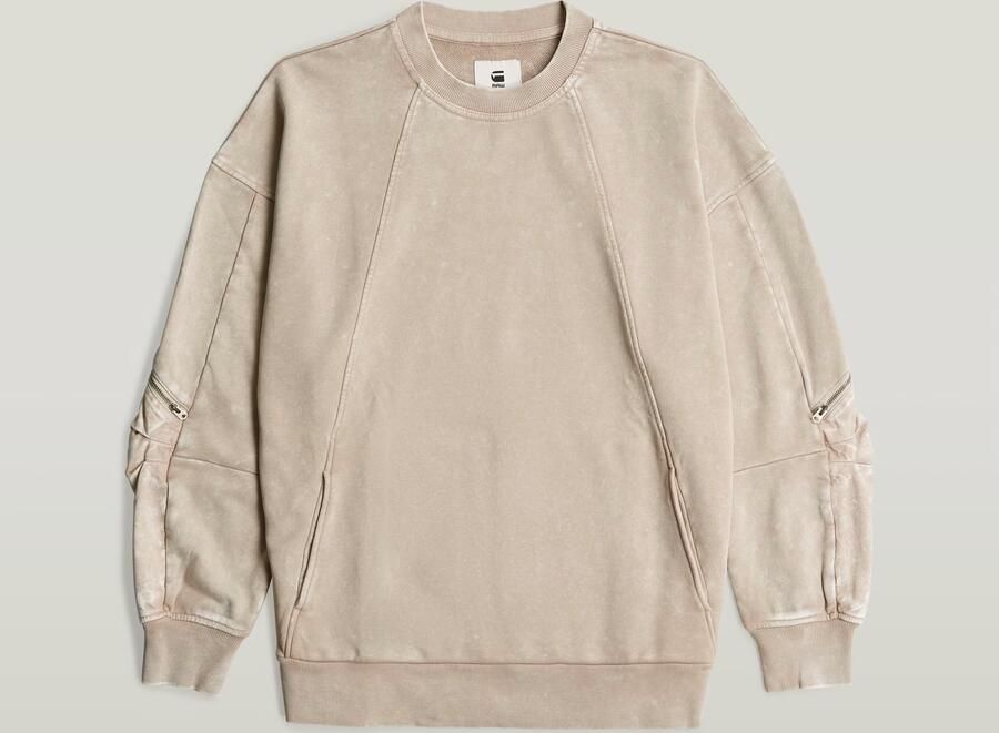 G-Star RAW Washed 3D Mix Oversized Sweater Beige Dames - Foto 3