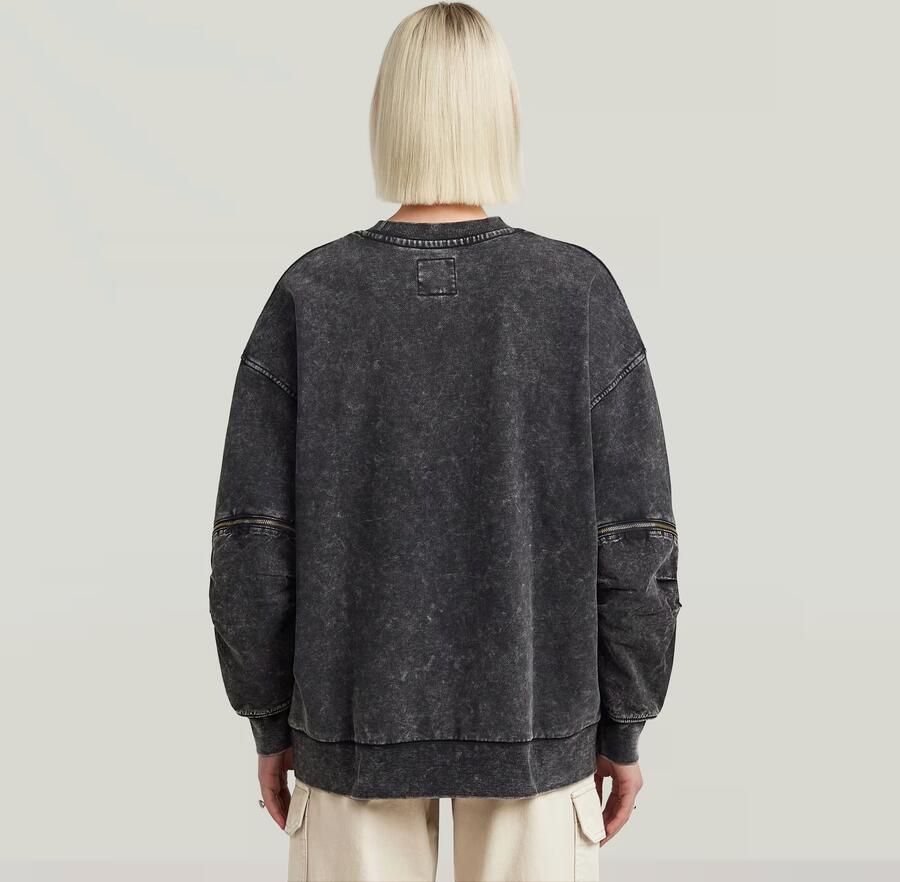 G-Star RAW Washed 3D Mix Oversized Sweater Zwart Dames - Foto 2