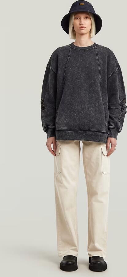 G-Star RAW Washed 3D Mix Oversized Sweater Zwart Dames - Foto 5
