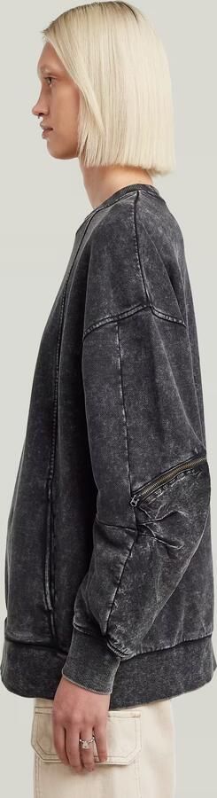 G-Star RAW Washed 3D Mix Oversized Sweater Zwart Dames - Foto 6