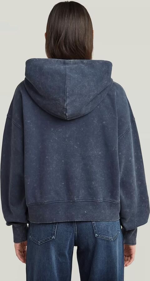 G-Star RAW Washed A-Line Script Hoodie Donkerblauw Dames - Foto 4