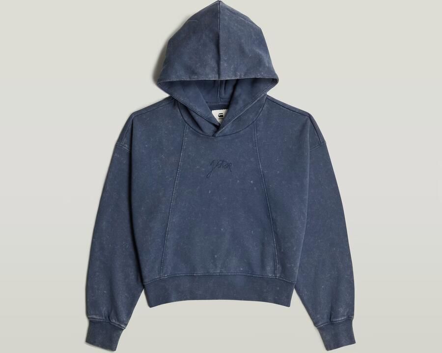 G-Star RAW Washed A-Line Script Hoodie Donkerblauw Dames - Foto 3