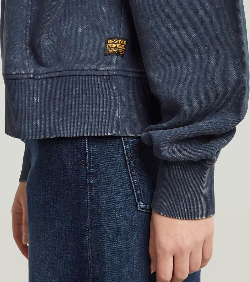 G-Star RAW Washed A-Line Script Hoodie Donkerblauw Dames - Foto 2