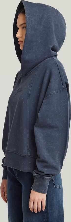 G-Star RAW Washed A-Line Script Hoodie Donkerblauw Dames - Foto 6