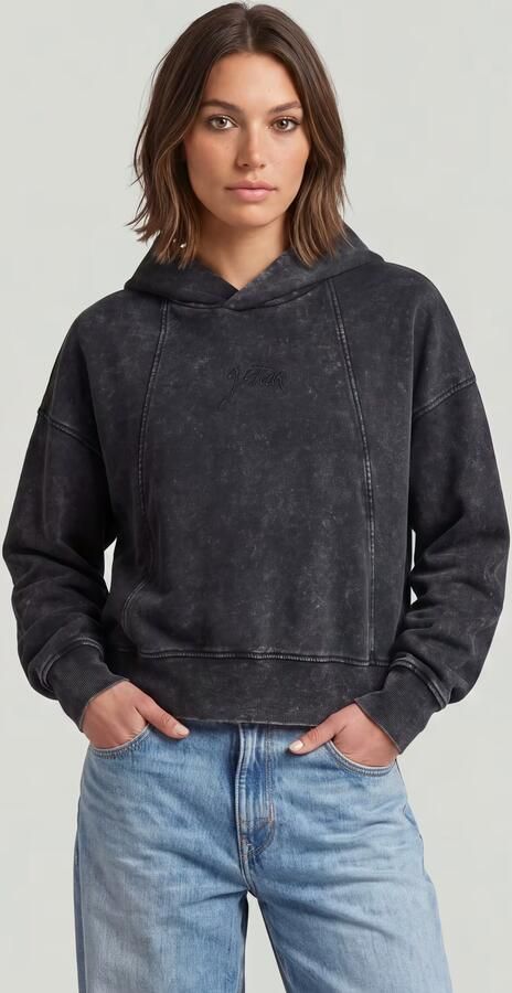 G-Star Raw Sweater D27726 D969 WASHED A LINE SCRIPT HDD-H590 DK BLACK SMOKEY - Foto 5