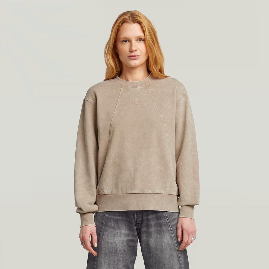 G-Star RAW Washed A Line Script Sweater Beige Dames - Foto 7