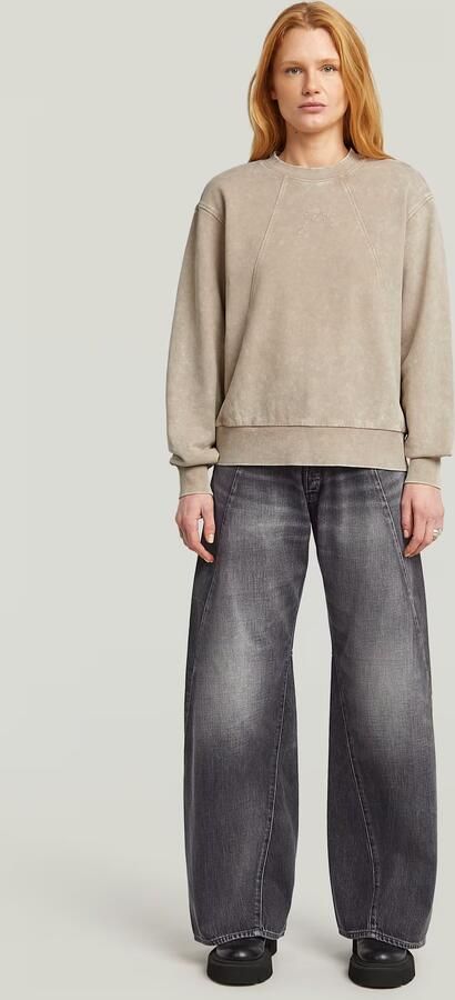 G-Star RAW Washed A Line Script Sweater Beige Dames - Foto 6