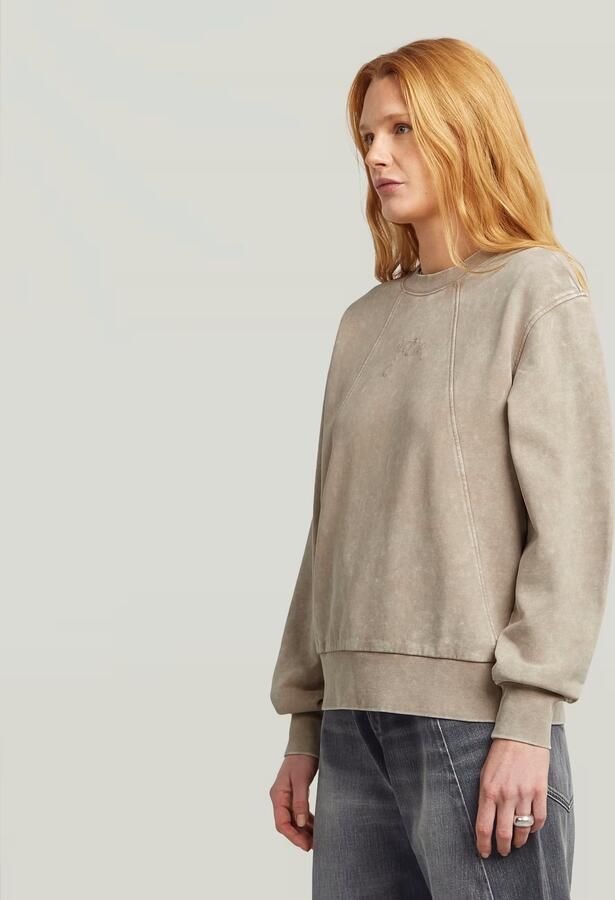 G-Star RAW Washed A Line Script Sweater Beige Dames - Foto 5