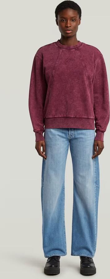 G-Star Raw Sweater D27173-D969 WASHED A LINE SCRIPT-H732 MAROON SMOKEY - Foto 6