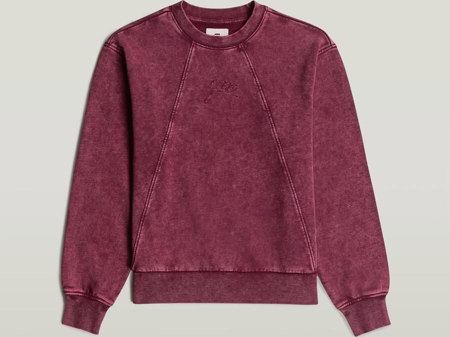 G-Star Raw Sweater D27173-D969 WASHED A LINE SCRIPT-H732 MAROON SMOKEY - Foto 3