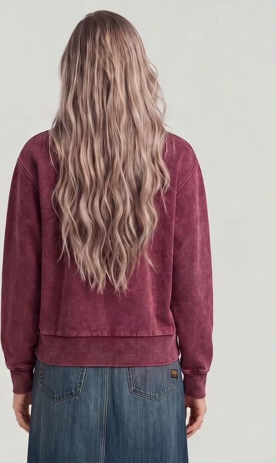 G-Star Raw Sweater D27173-D969 WASHED A LINE SCRIPT-H732 MAROON SMOKEY - Foto 5