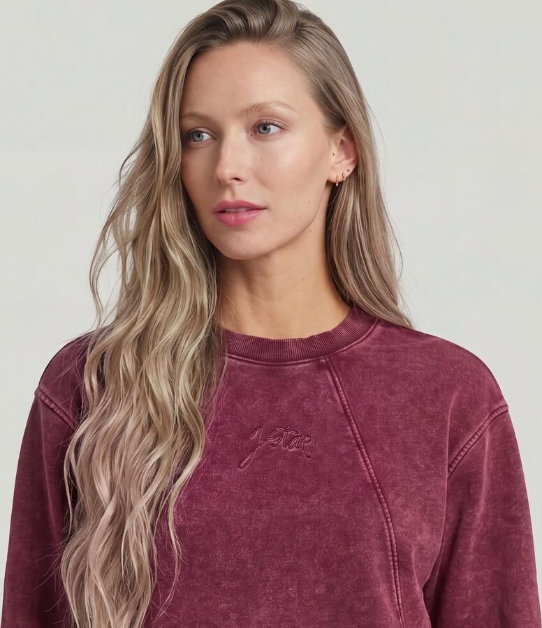 G-Star Raw Sweater D27173-D969 WASHED A LINE SCRIPT-H732 MAROON SMOKEY - Foto 3