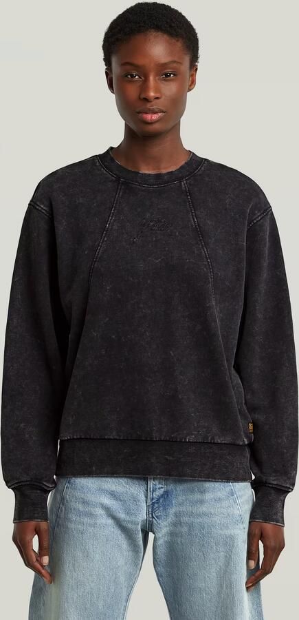 G-Star Raw Sweater D27173-D969 WASHED A LINE SCRIPT-H590 BLACK SMOKEY - Foto 7