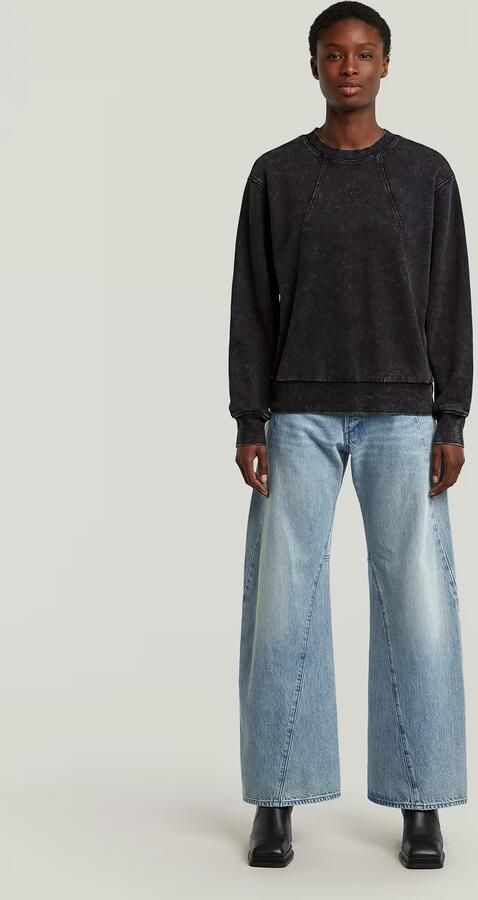 G-Star Raw Sweater D27173-D969 WASHED A LINE SCRIPT-H590 BLACK SMOKEY - Foto 4