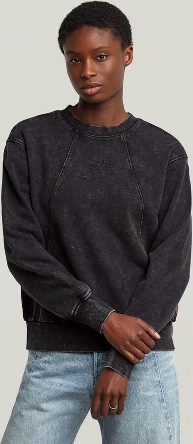 G-Star Raw Sweater D27173-D969 WASHED A LINE SCRIPT-H590 BLACK SMOKEY - Foto 6