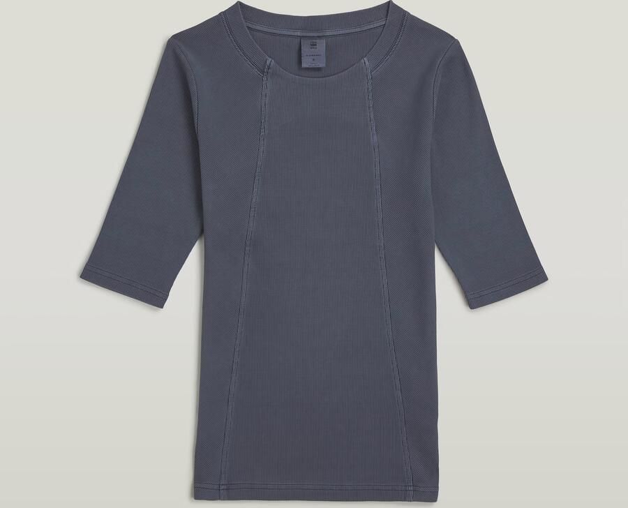 G-Star RAW Washed A-Line Slim Rib T-shirt Donkerblauw Dames - Foto 3