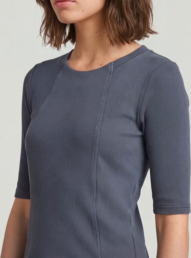 G-Star RAW Washed A-Line Slim Rib T-shirt Donkerblauw Dames - Foto 4