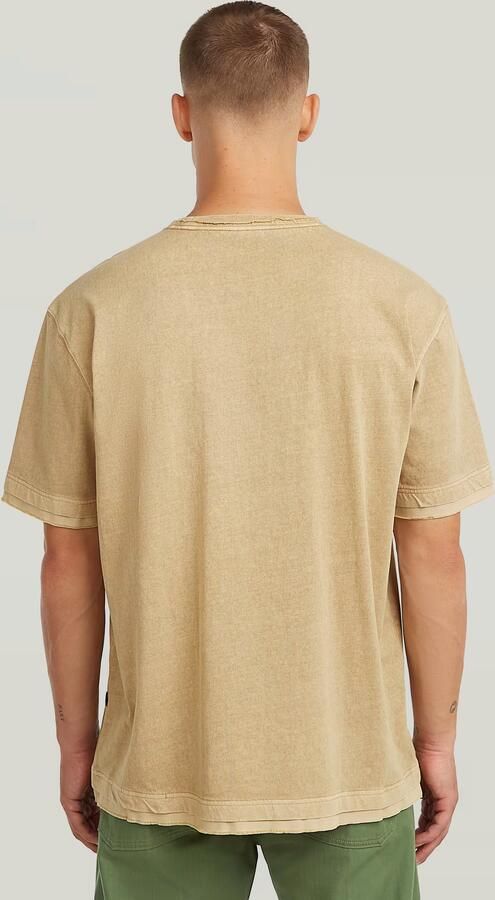 G-Star RAW Washed Distressed Relaxed T-Shirt Beige Heren - Foto 5