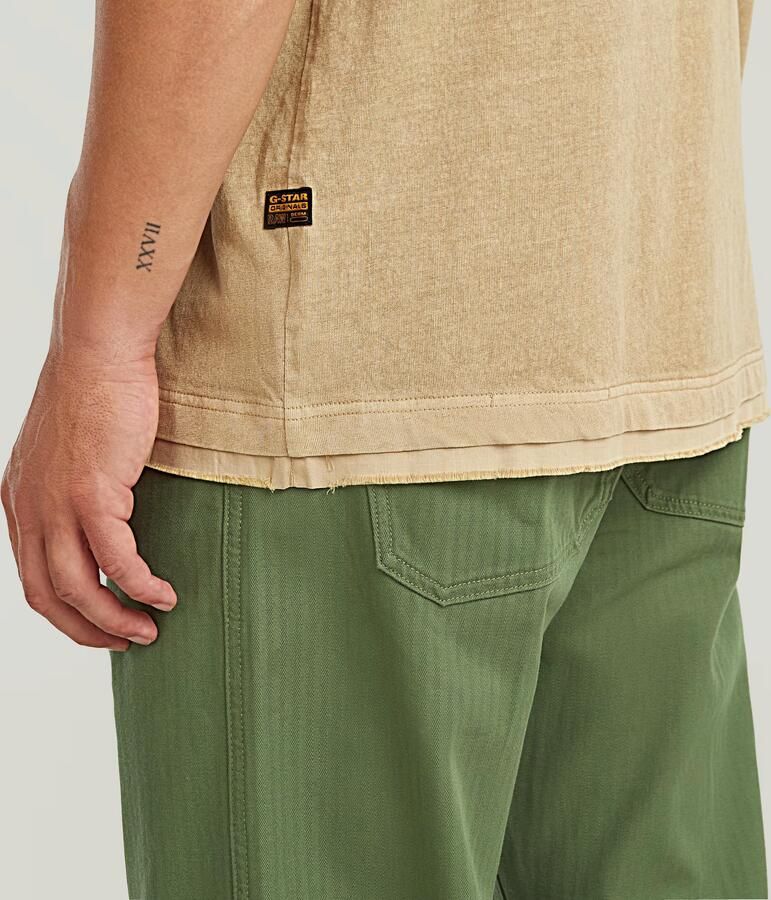 G-Star RAW Washed Distressed Relaxed T-Shirt Beige Heren - Foto 3