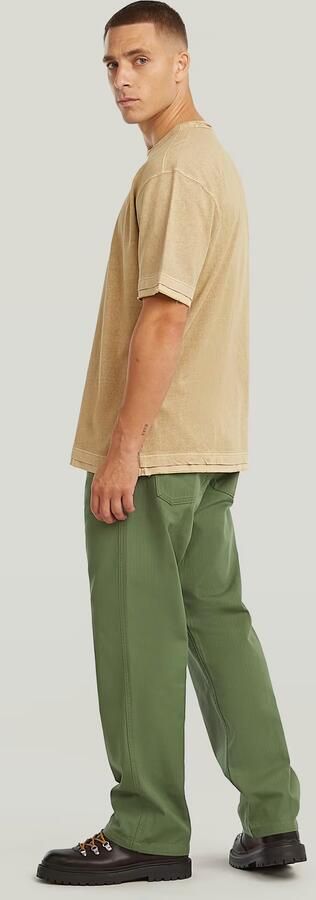 G-Star RAW Washed Distressed Relaxed T-Shirt Beige Heren - Foto 7
