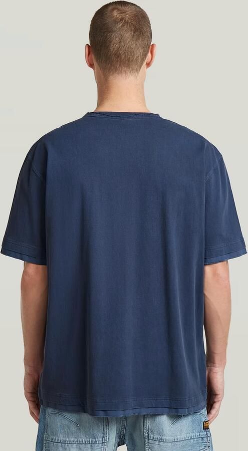 G-Star RAW Washed Distressed Relaxed T-Shirt Midden blauw Heren - Foto 6